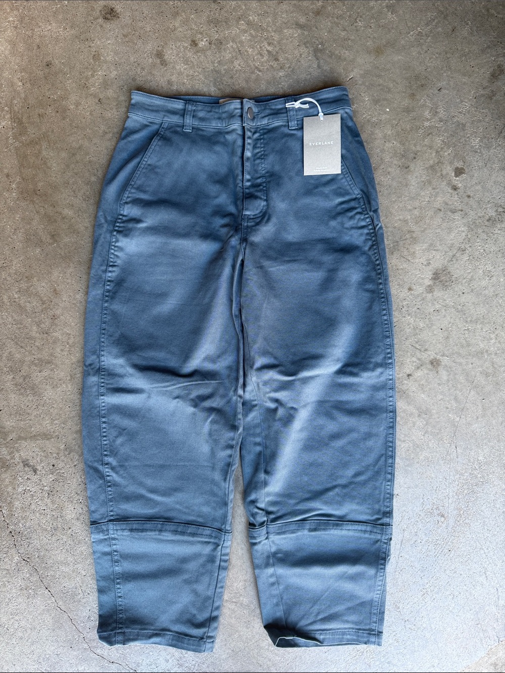 Everlane Slate Blue Relaxed Tapered Barrel Pants